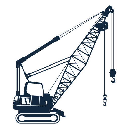 Silhouette of a crane's side PNG Design