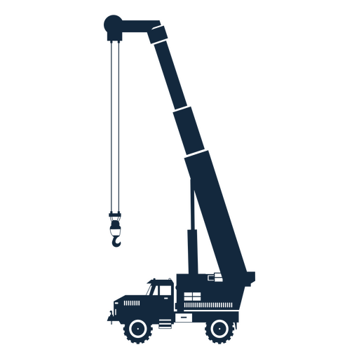 Silhouette of a crane truck PNG Design