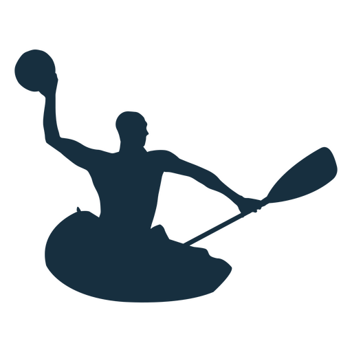 Silhouette of a man in a kayak PNG Design