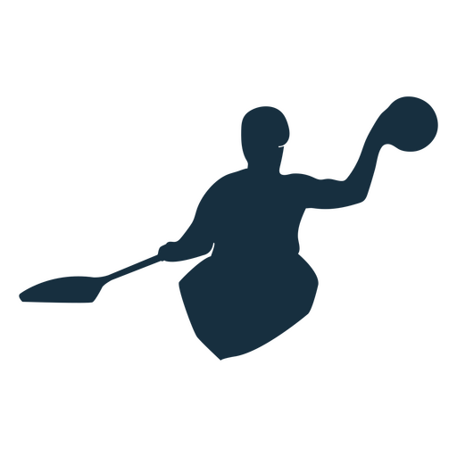 Silhouette of a person in a kayak PNG Design