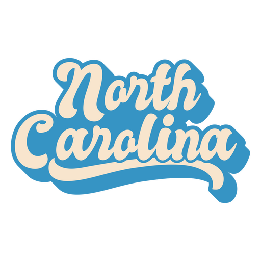 North Carolina beschriftet die USA-Staaten PNG-Design