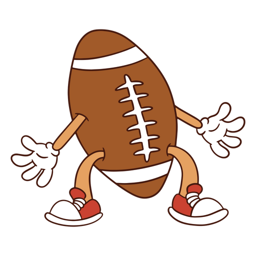 Cartoon football ball with legs and feet PNG Design