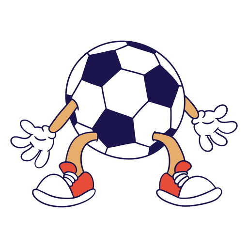 Bola de futebol com as pernas estendidas Desenho PNG