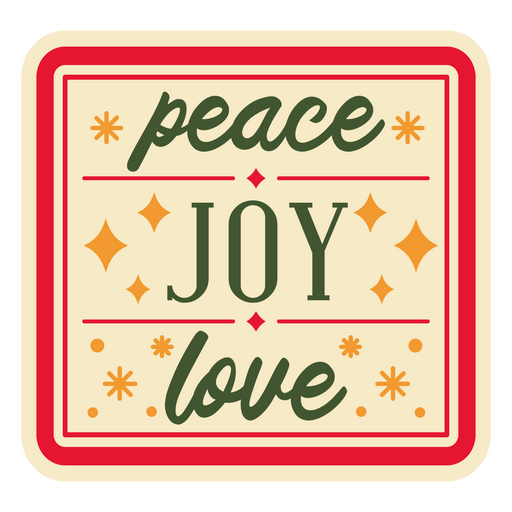 Peace joy love sticker PNG Design
