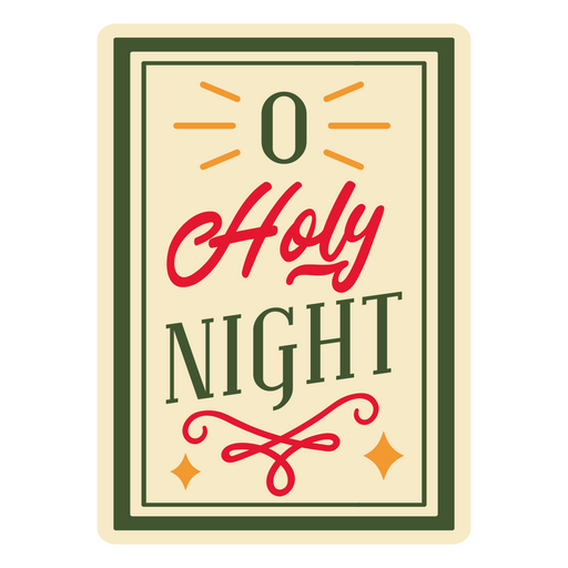 Cartão de Natal com as palavras oh noite santa Desenho PNG