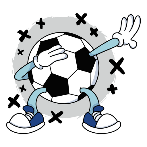 Bola de futebol de desenho animado com um par de sapatos e um par de mãos Desenho PNG