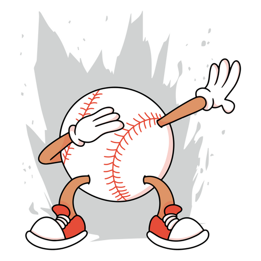 Jugador de béisbol de dibujos animados con las manos extendidas Diseño PNG