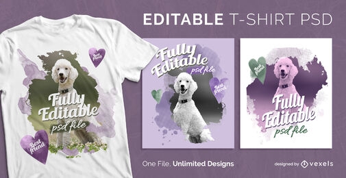 Dogs in watercolor scalable t-shirt psd