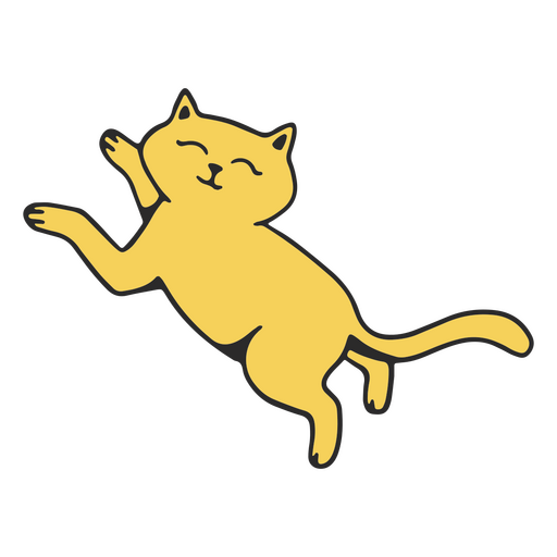 Gato amarelo pulando Desenho PNG