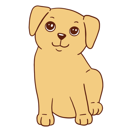 Cartoon-Labrador sitzt PNG-Design