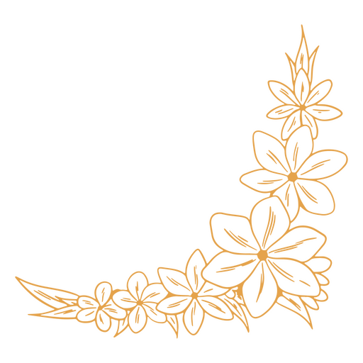 Golden floral design PNG Design