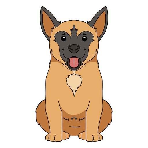 Cachorro de desenho animado sentado Desenho PNG