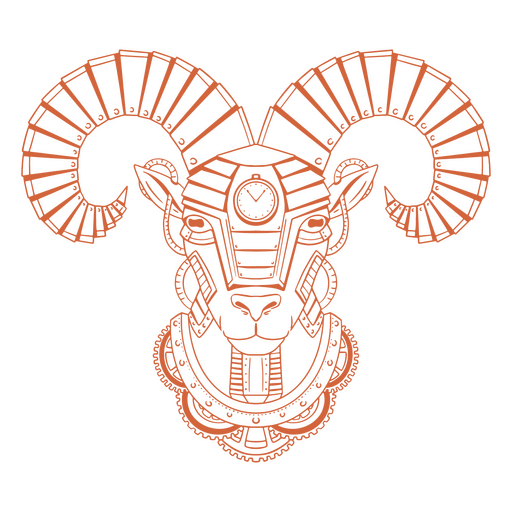 Ziegenkopf mit Hörnern PNG-Design