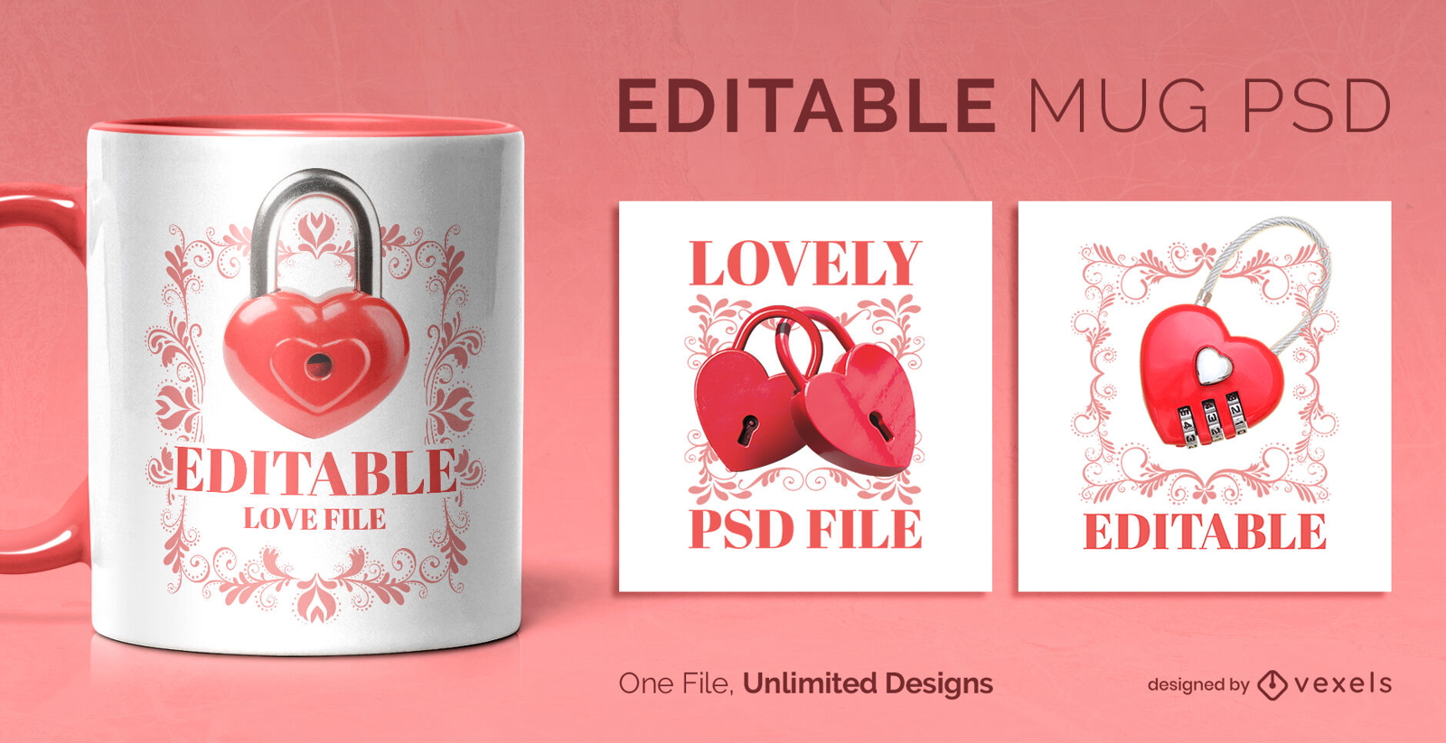 Valentines day heart padlock scalable mug