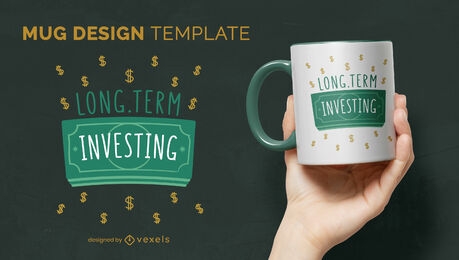 Dollar bill investing mug template design
