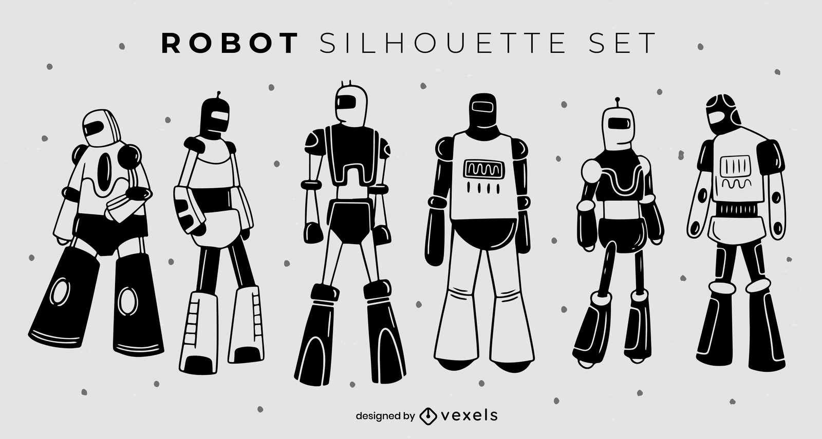 Elenco diversificado de conjunto de tecnologia de robôs