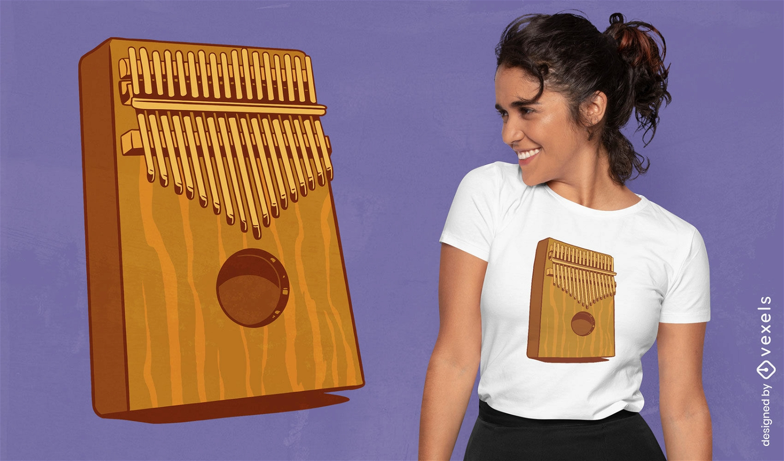 Design de camiseta de instrumento musical Kalimba