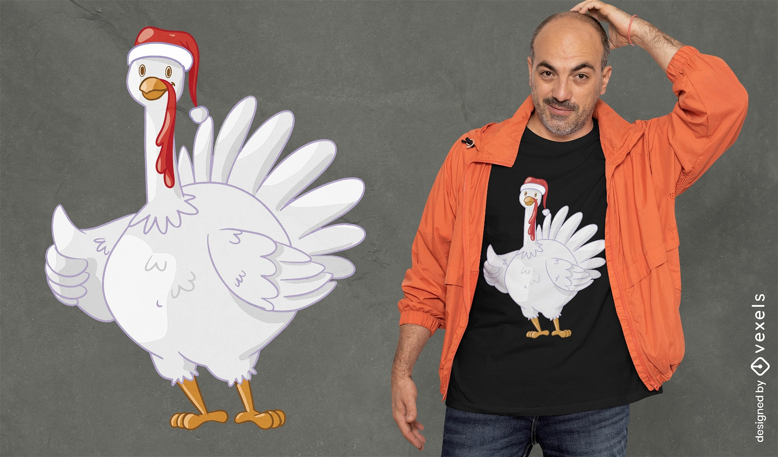 White turkey christmas animal t-shirt design