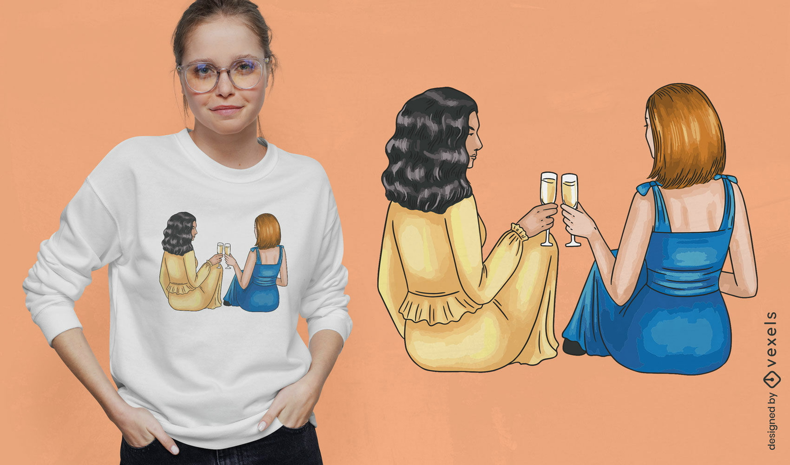 REQUEST Friends drinking t-shirt design