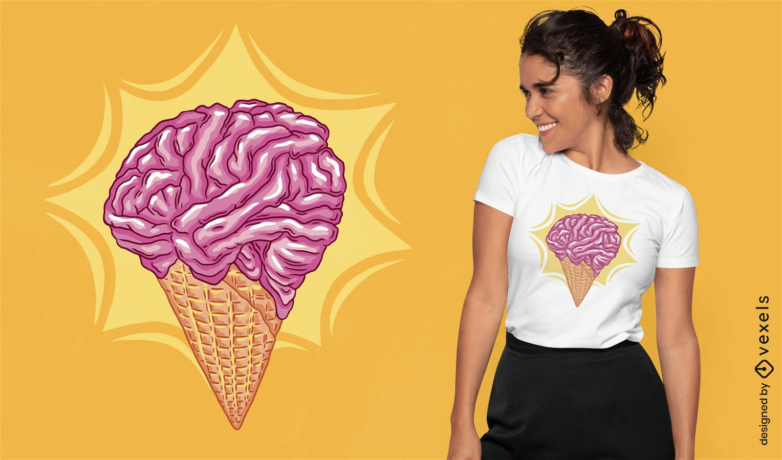 Diseño de camiseta de helado cerebral.