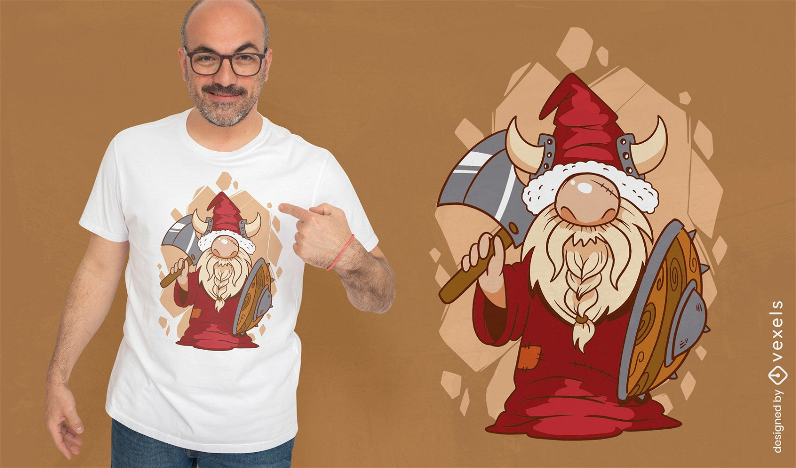 Design de camiseta de gnomo viking