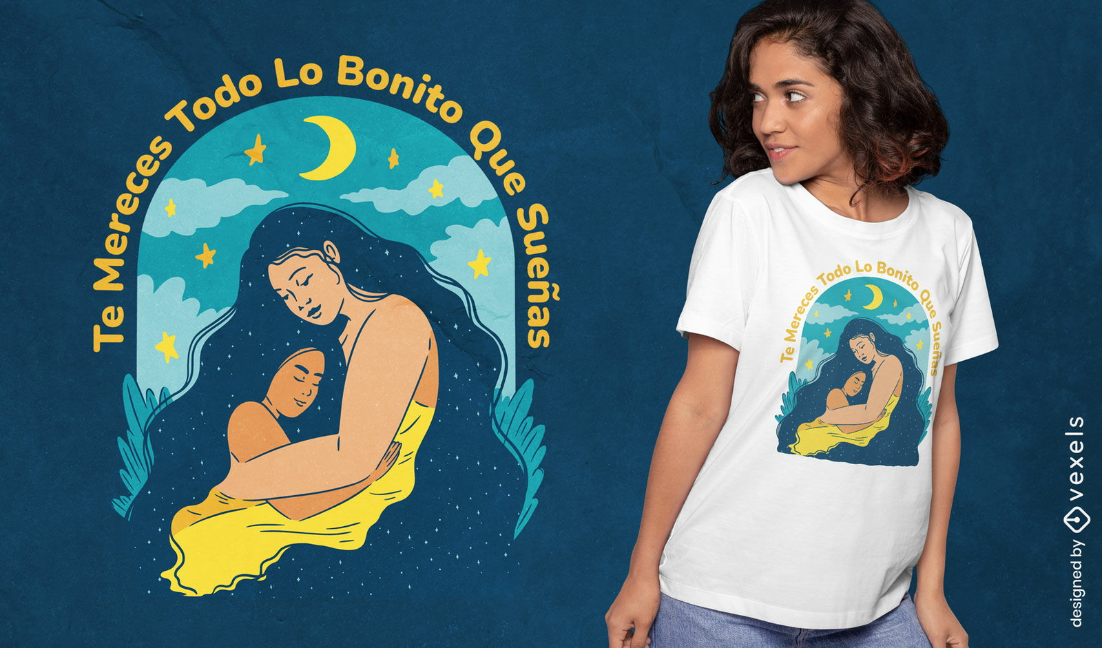 Design de camiseta de abraço de mãe e filho