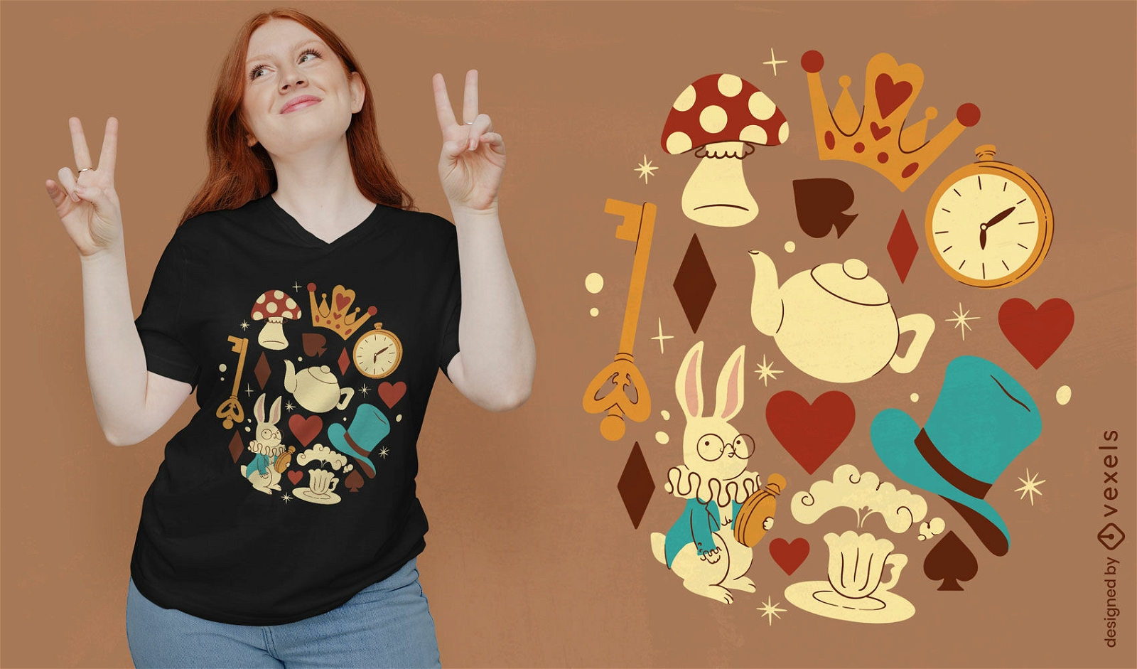 Wonderland elements t-shirt design