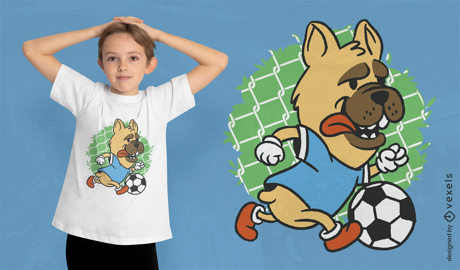 Bulldog playing soccer t-shirt design