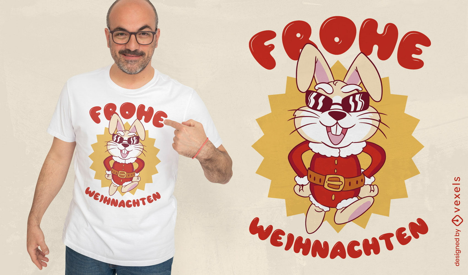 Weihnachtshasen-T-Shirt-Design