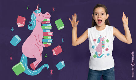 Book lover unicorn t-shirt design