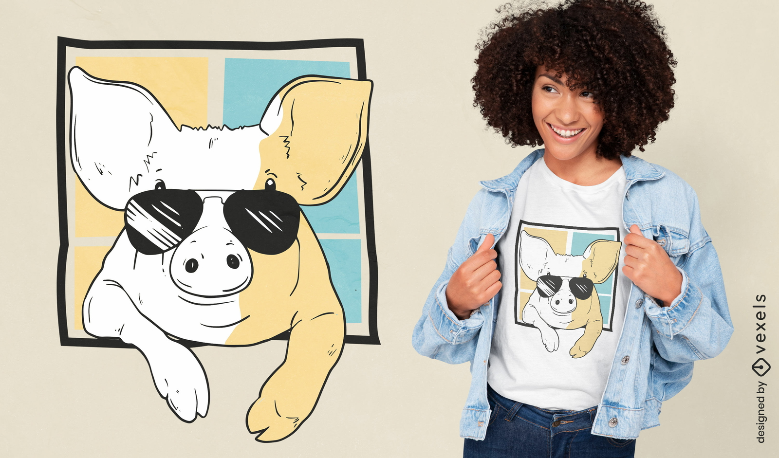 Cool pig t-shirt design