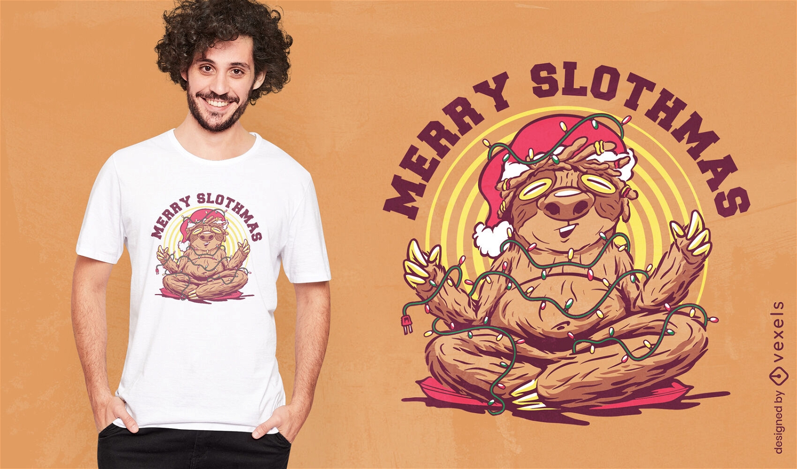 Christmas sloth cute t-shirt design