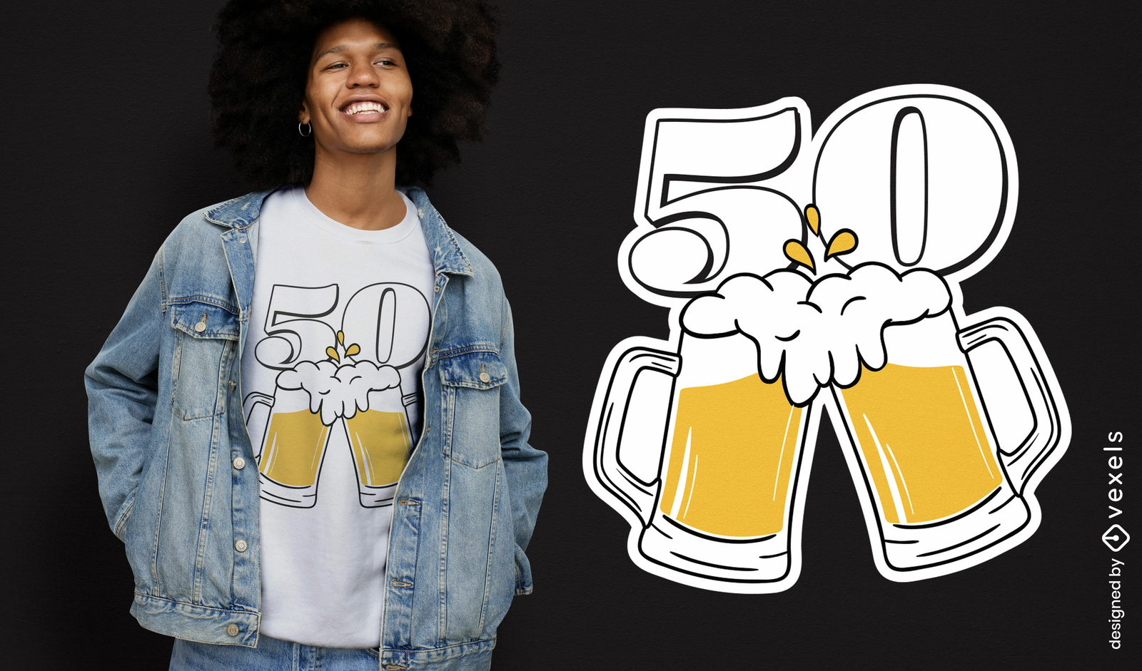 design de camiseta de 50 aniversários