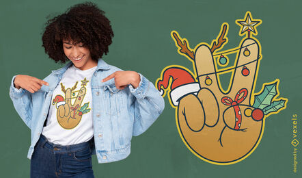 Christmas peace sign t-shirt design