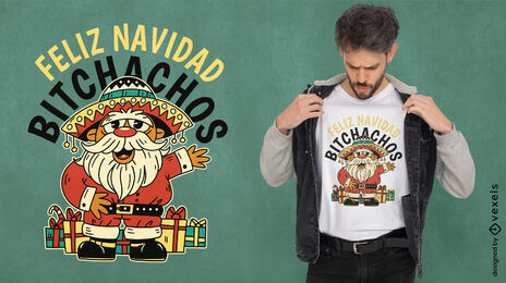 Mexikanische Weihnachtsmann-T-Shirt-Design