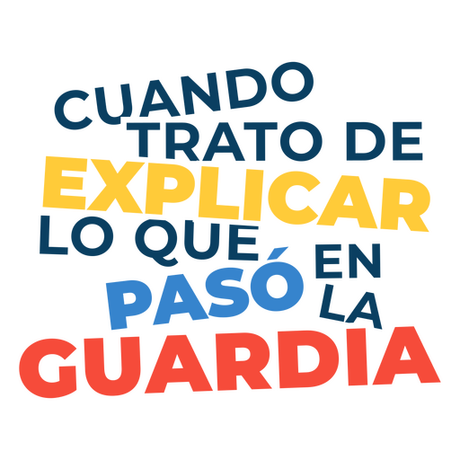 Cita en español guardia Diseño PNG