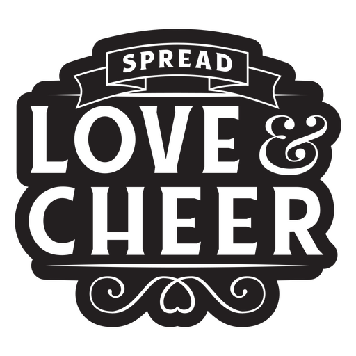 Das verbreitete Love & Cheer-Logo PNG-Design