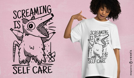 Possum wild animal cartoon t-shirt design