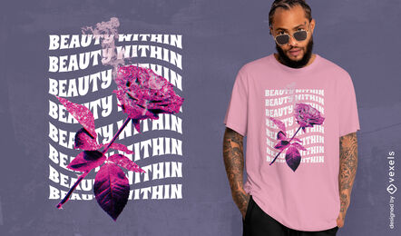 T-shirt com glitter rosa em chamas psd