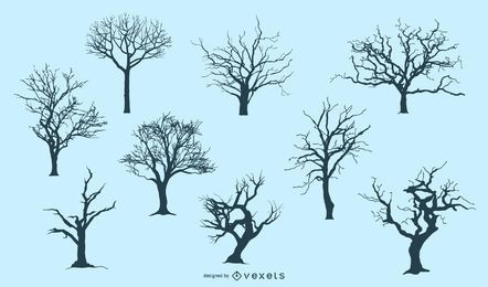 7 silhuetas de árvores
