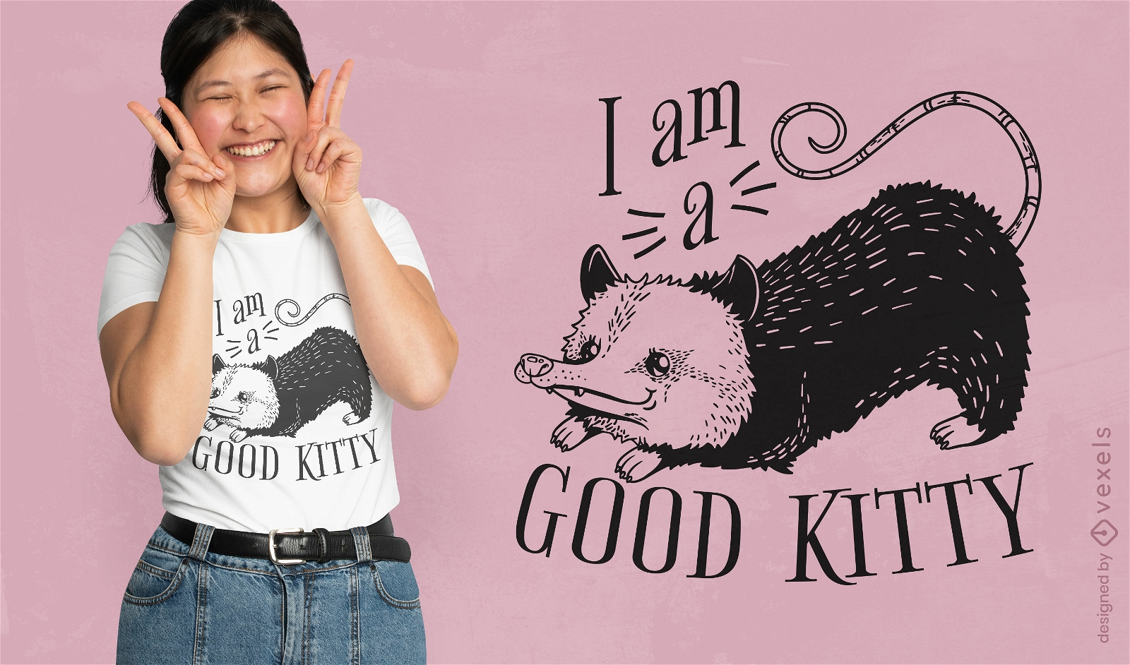 Cute possum wild animal t-shirt design