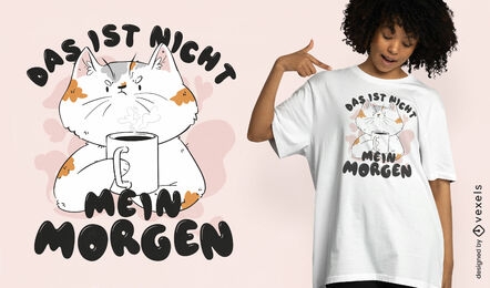 Wütende Katze mit Kaffee-T-Shirt-Design