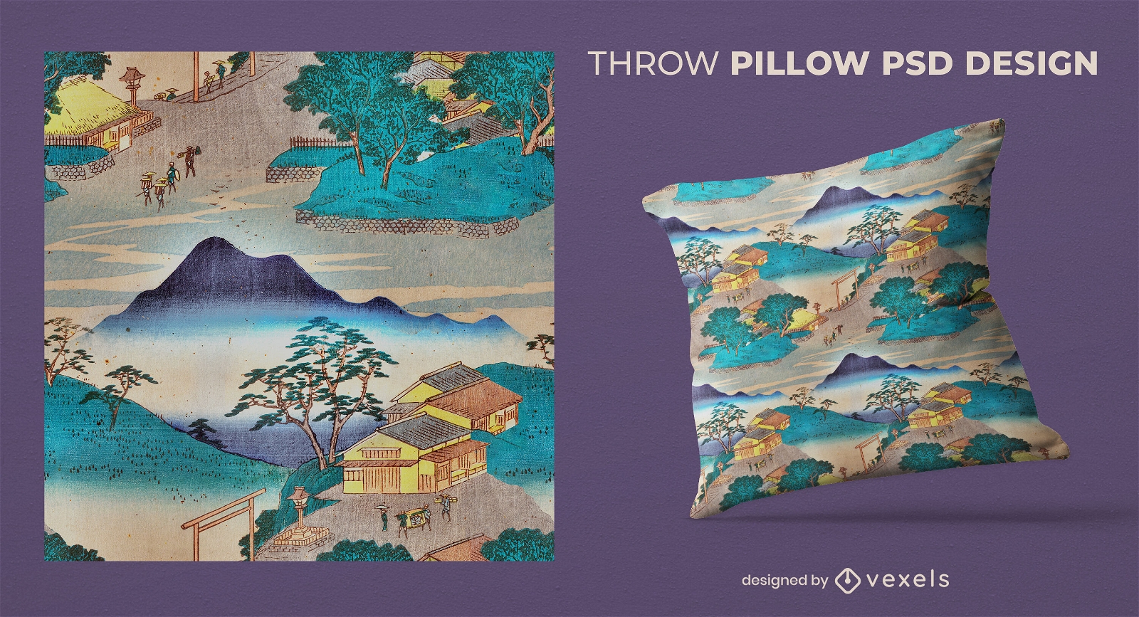 Mountain cabin throw pillow design