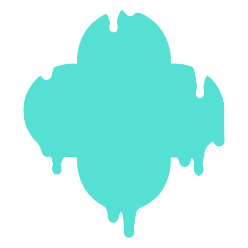 Teal dripping flower logo PNG Design