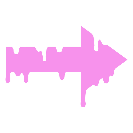 Pink arrow with dripping liquid on it PNG Design