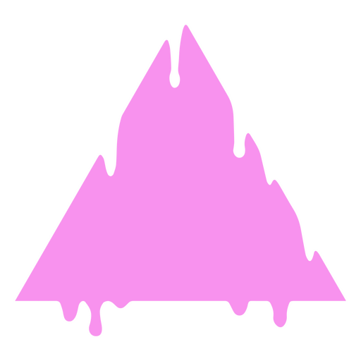 Pink triangle with dripping liquid on it PNG Design