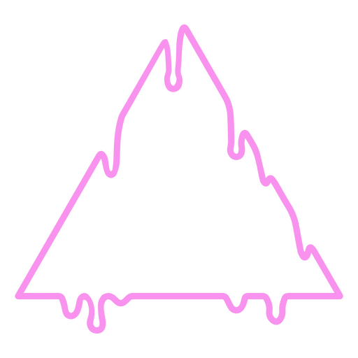 Pink triangle dripping outline PNG Design