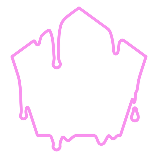 Contorno de pentágono rosa pingando Desenho PNG