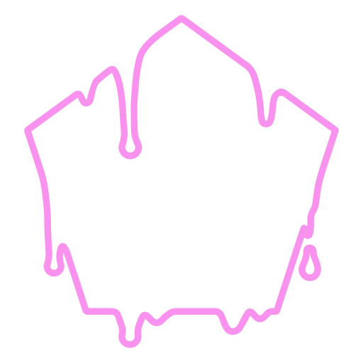 Pink dripping pentagon outline PNG Design