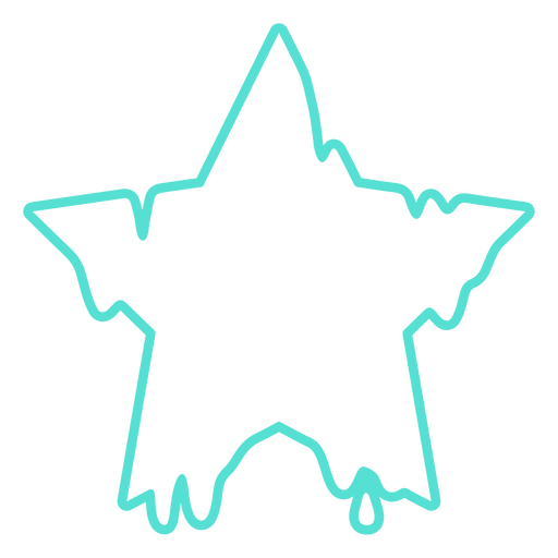 Estrella verde con líquido goteando Diseño PNG